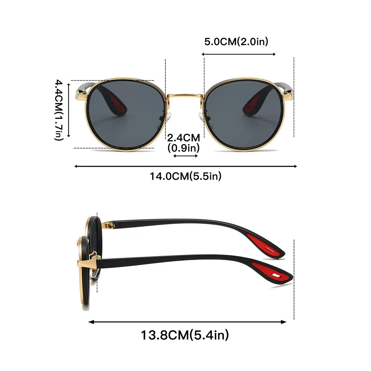 Klassnum Roma Noir – Vintage Round Sunglasses