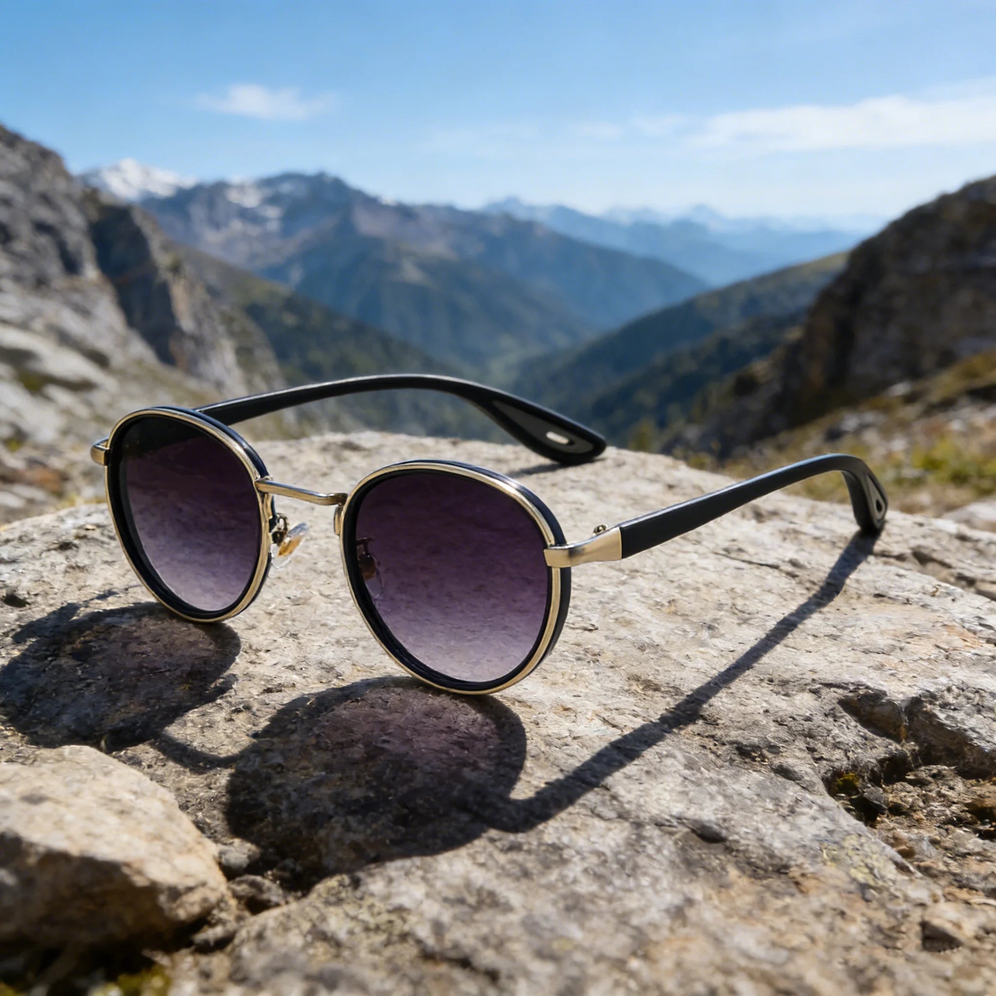 Klassnum Roma Noir – Vintage Round Sunglasses