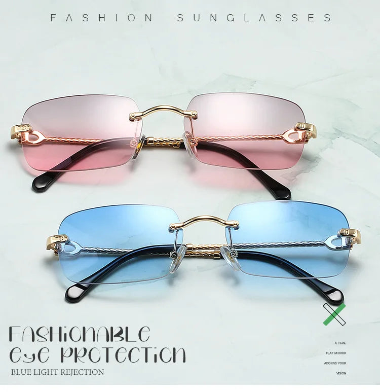 Golden Horizon – Geometric Mini Sunglasses