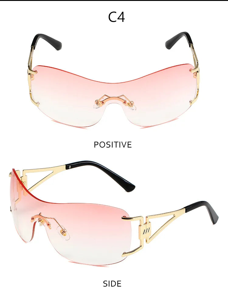 Milano Y2K Gold – Frameless Integrated Sunglasses