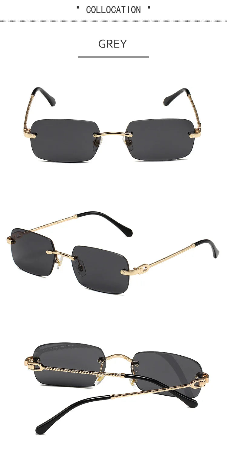 Golden Horizon – Geometric Mini Sunglasses