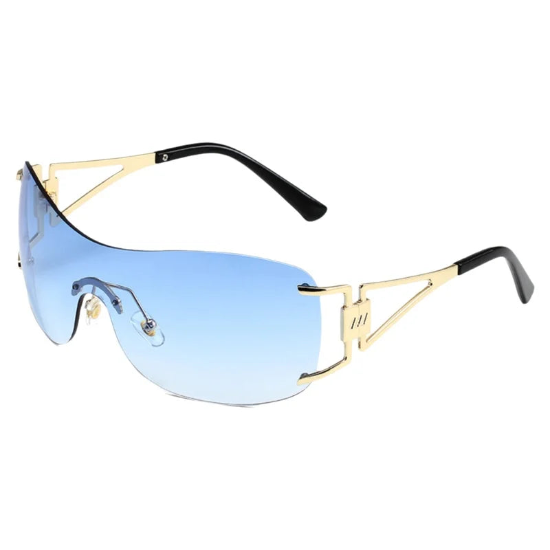 Milano Y2K Gold – Frameless Integrated Sunglasses