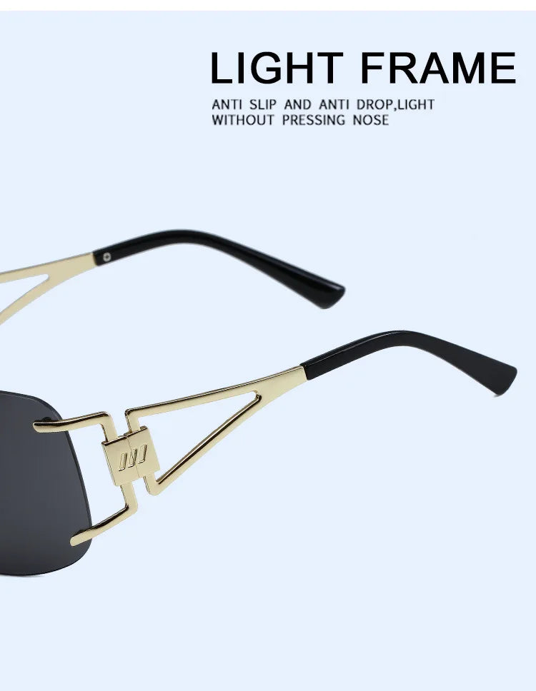 Milano Y2K Gold – Frameless Integrated Sunglasses