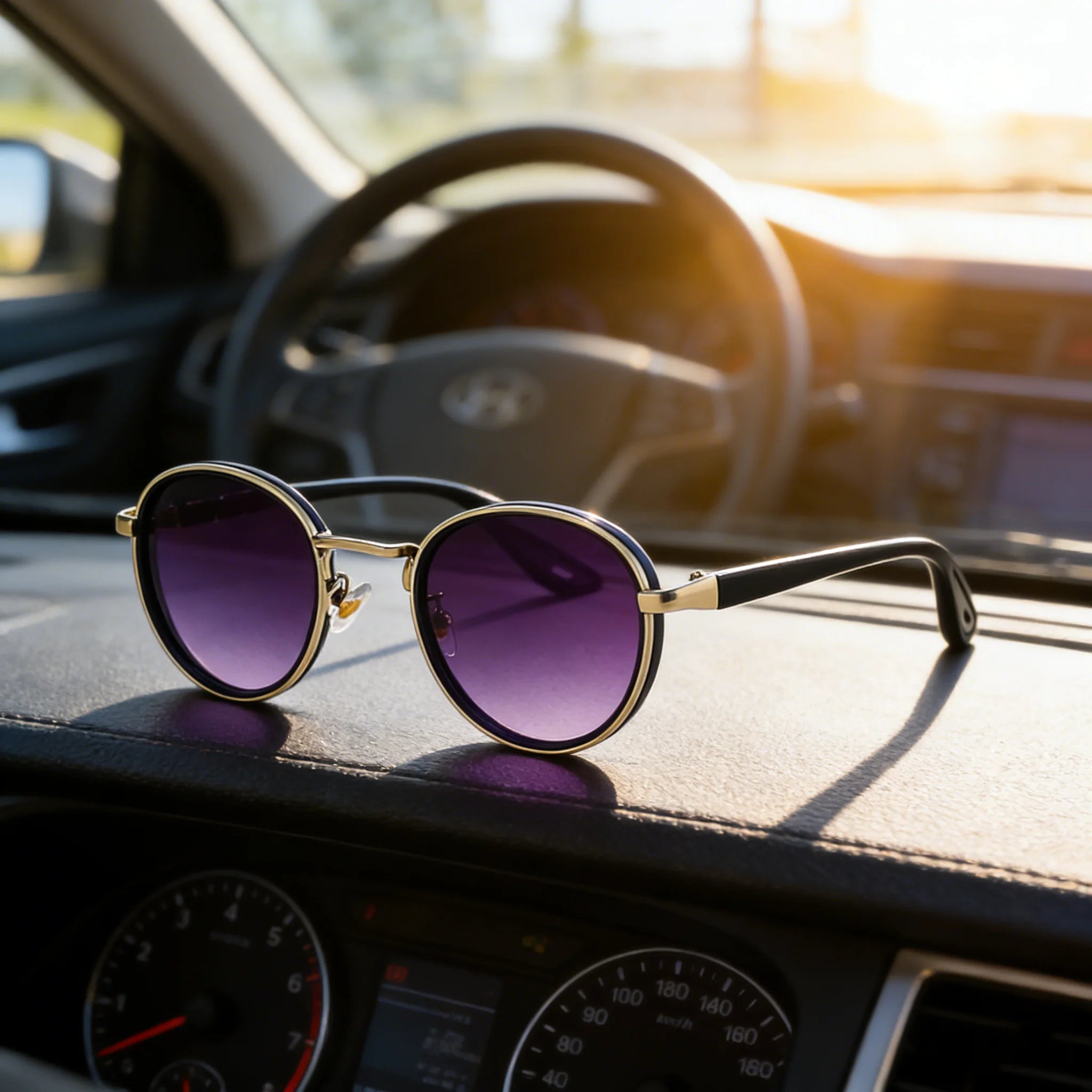 Klassnum Roma Noir – Vintage Round Sunglasses