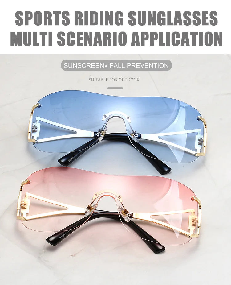Milano Y2K Gold – Frameless Integrated Sunglasses
