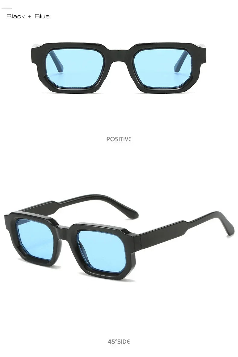 Saint-Tropez Blue – Retro Square Sunglasses