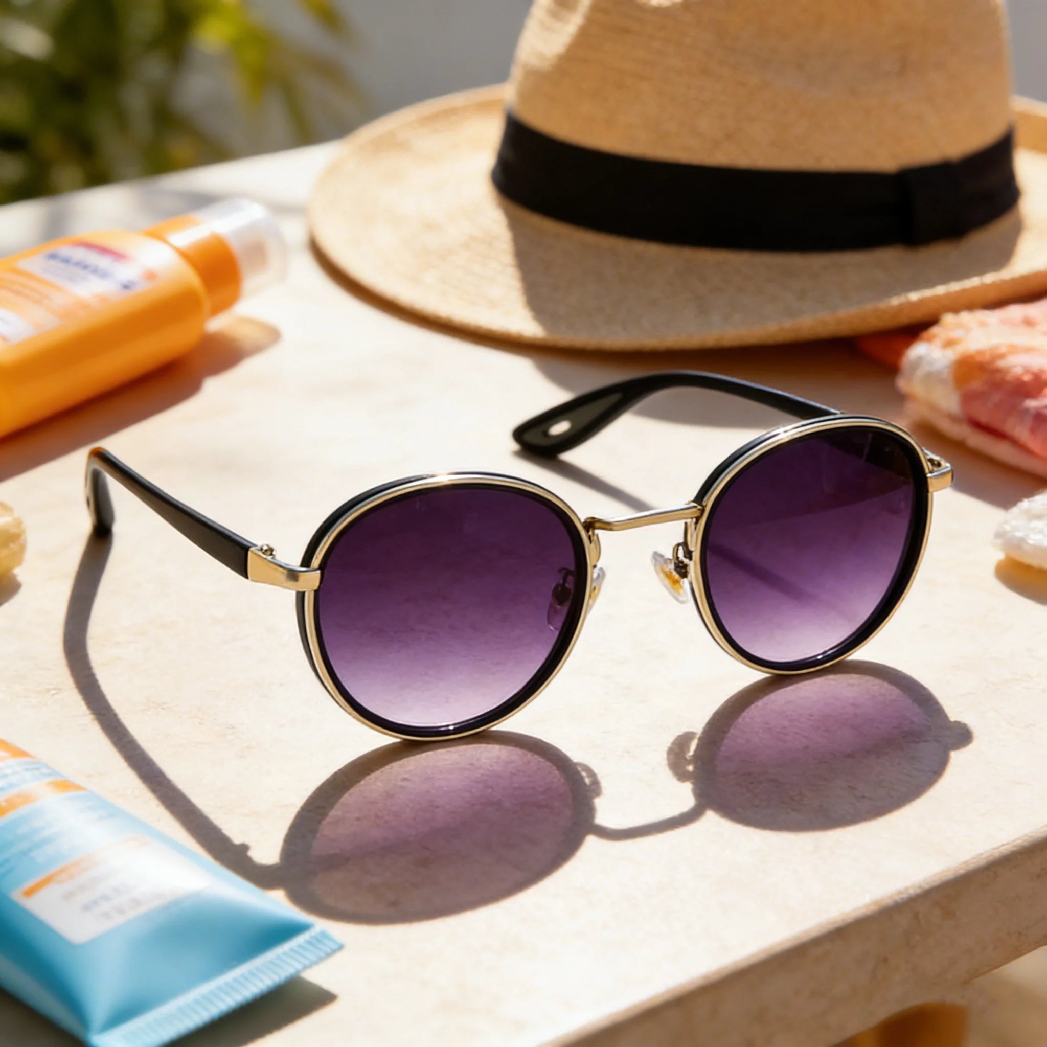 Klassnum Roma Noir – Vintage Round Sunglasses