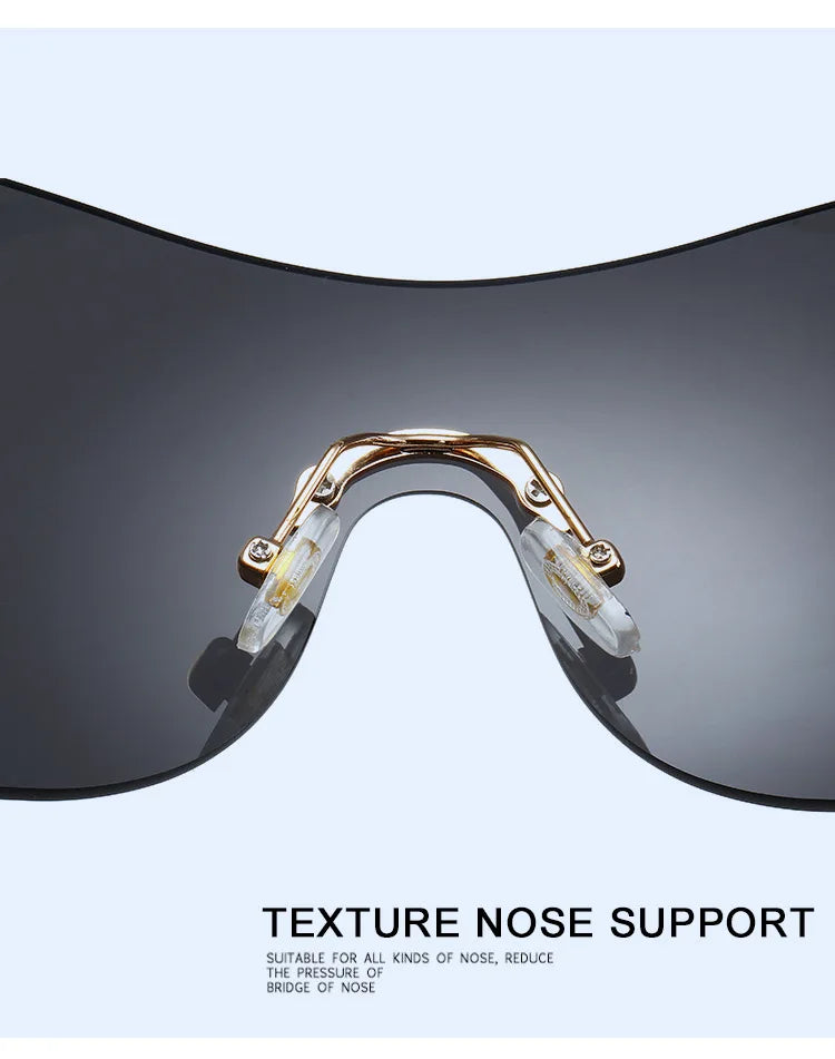 Milano Y2K Gold – Frameless Integrated Sunglasses