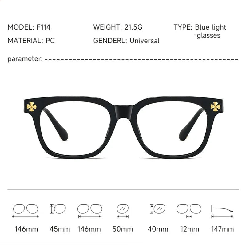 Milano Crystal Frame – Oversized Blue Light
