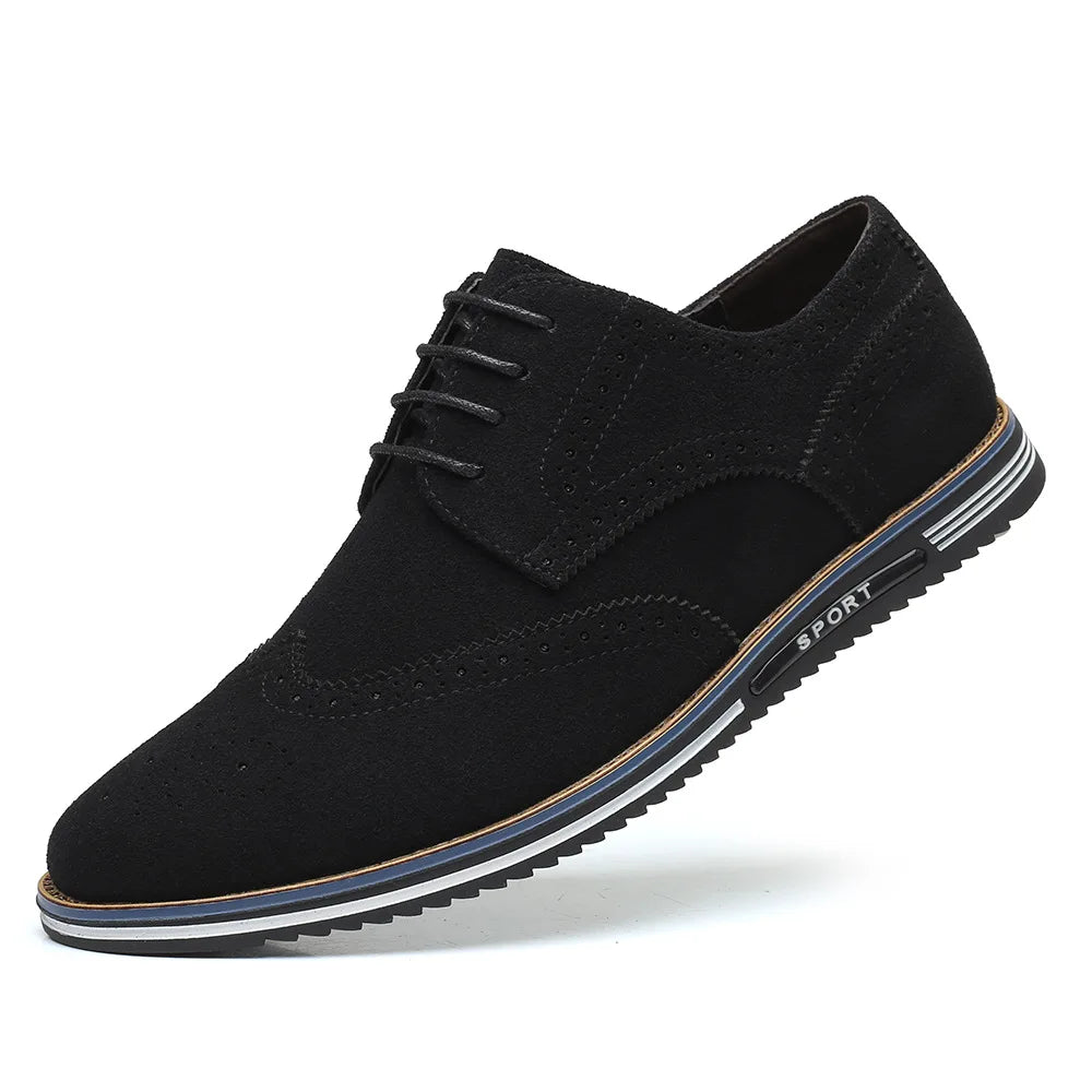 Men’s Casual Leather Shoes with Lace-Up – Daily Comfort and Style