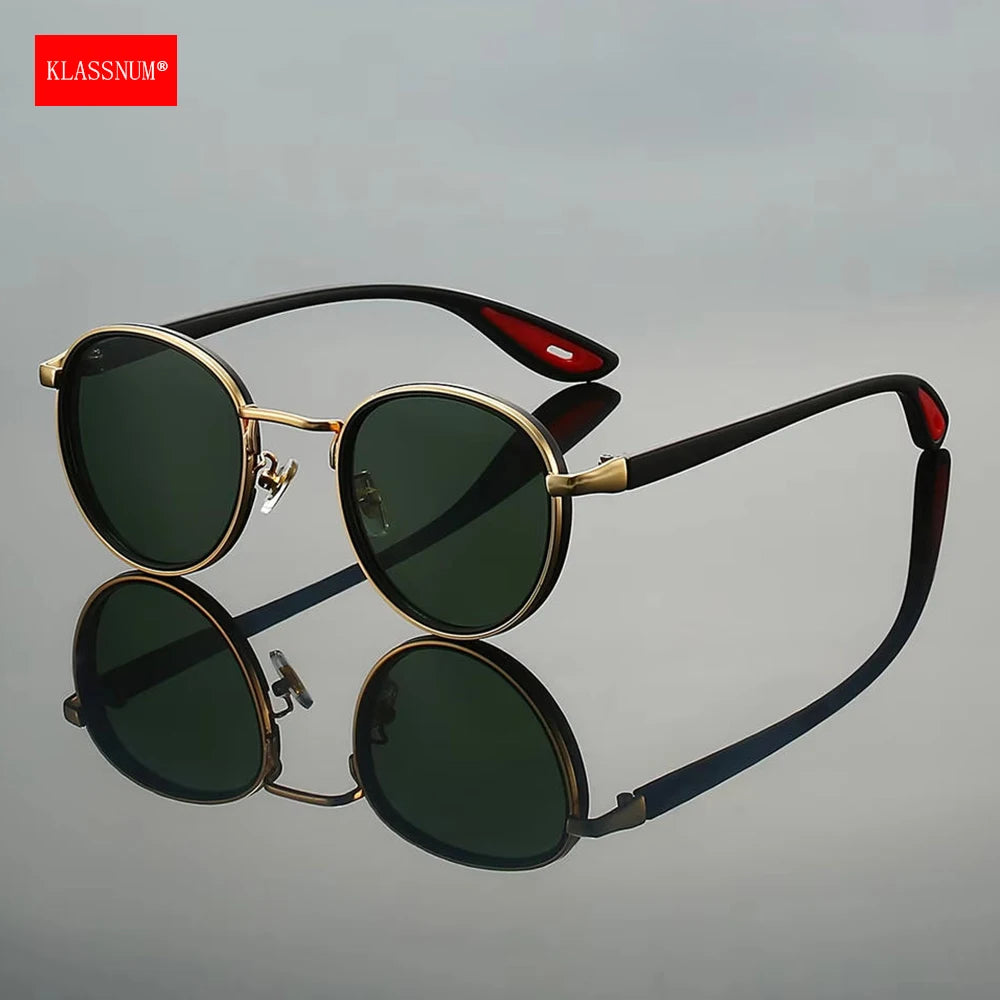Klassnum Roma Noir – Vintage Round Sunglasses