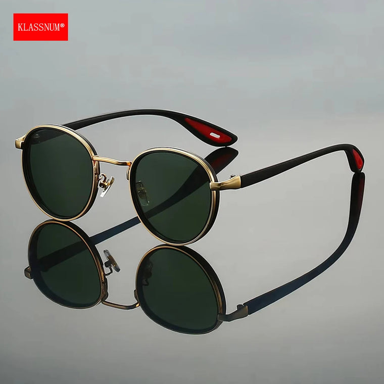 Klassnum Roma Noir – Vintage Round Sunglasses