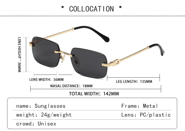Golden Horizon – Geometric Mini Sunglasses