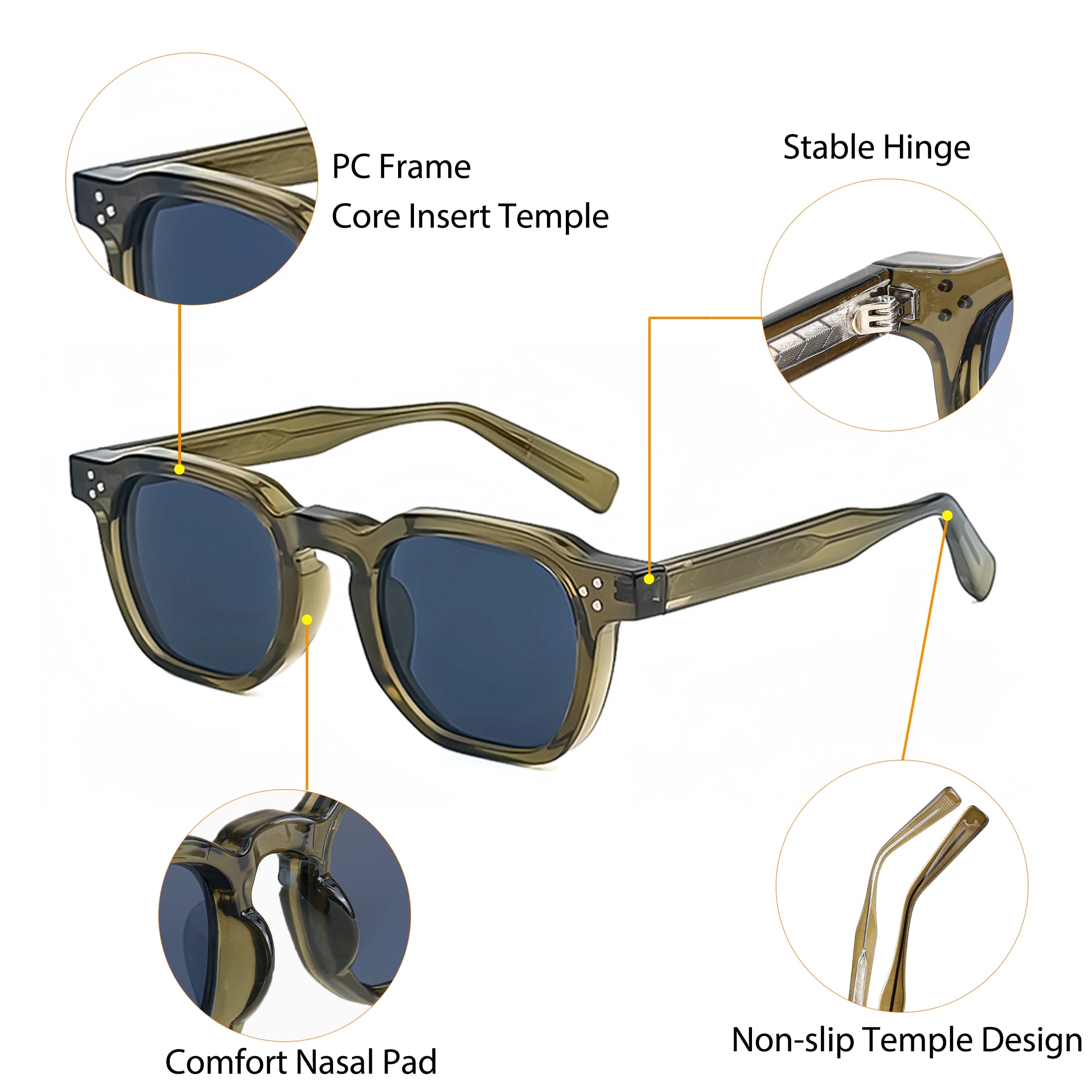 Caterside London Noir – Square Punk Sunglasses