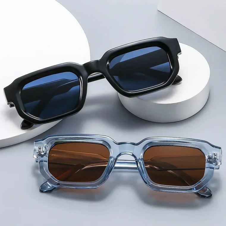 Saint-Tropez Blue – Retro Square Sunglasses