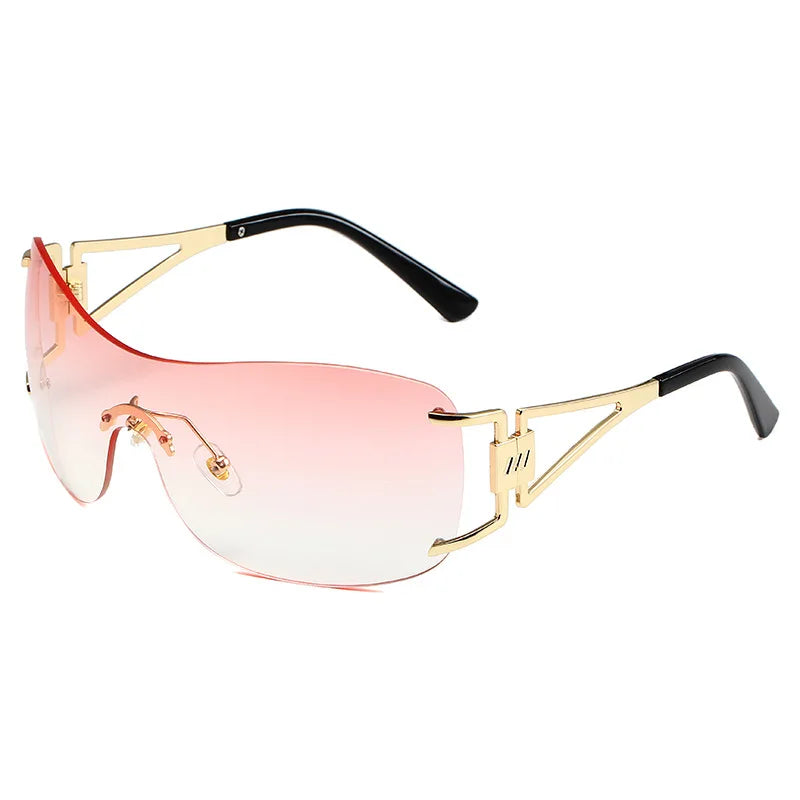 Milano Y2K Gold – Frameless Integrated Sunglasses