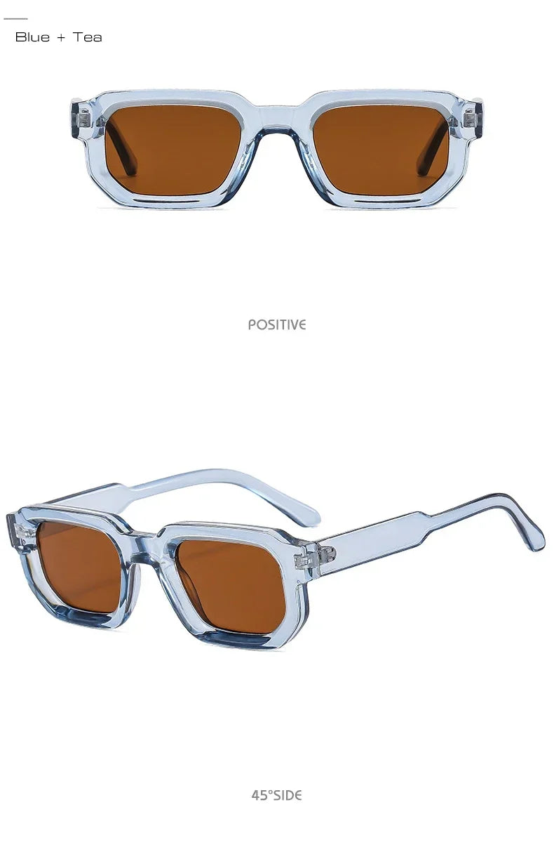 Saint-Tropez Blue – Retro Square Sunglasses