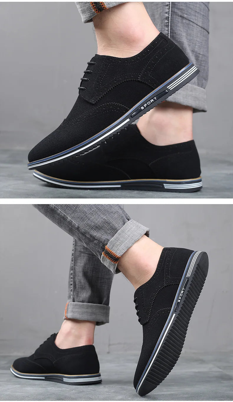 Men’s Basic Leather Casual Shoes – Versatile Everyday Wear