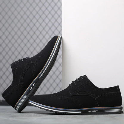 Men’s Casual Leather Shoes with Lace-Up – Daily Comfort and Style
