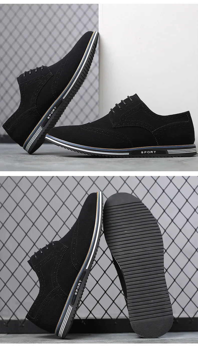 Men’s Basic Leather Casual Shoes – Versatile Everyday Wear