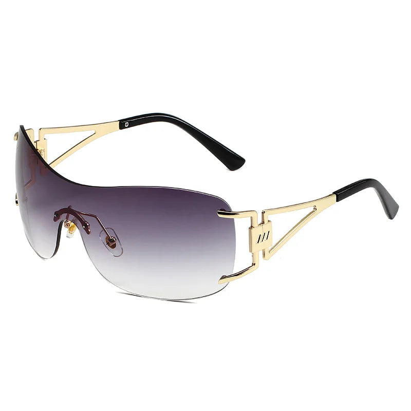 Milano Y2K Gold – Frameless Integrated Sunglasses