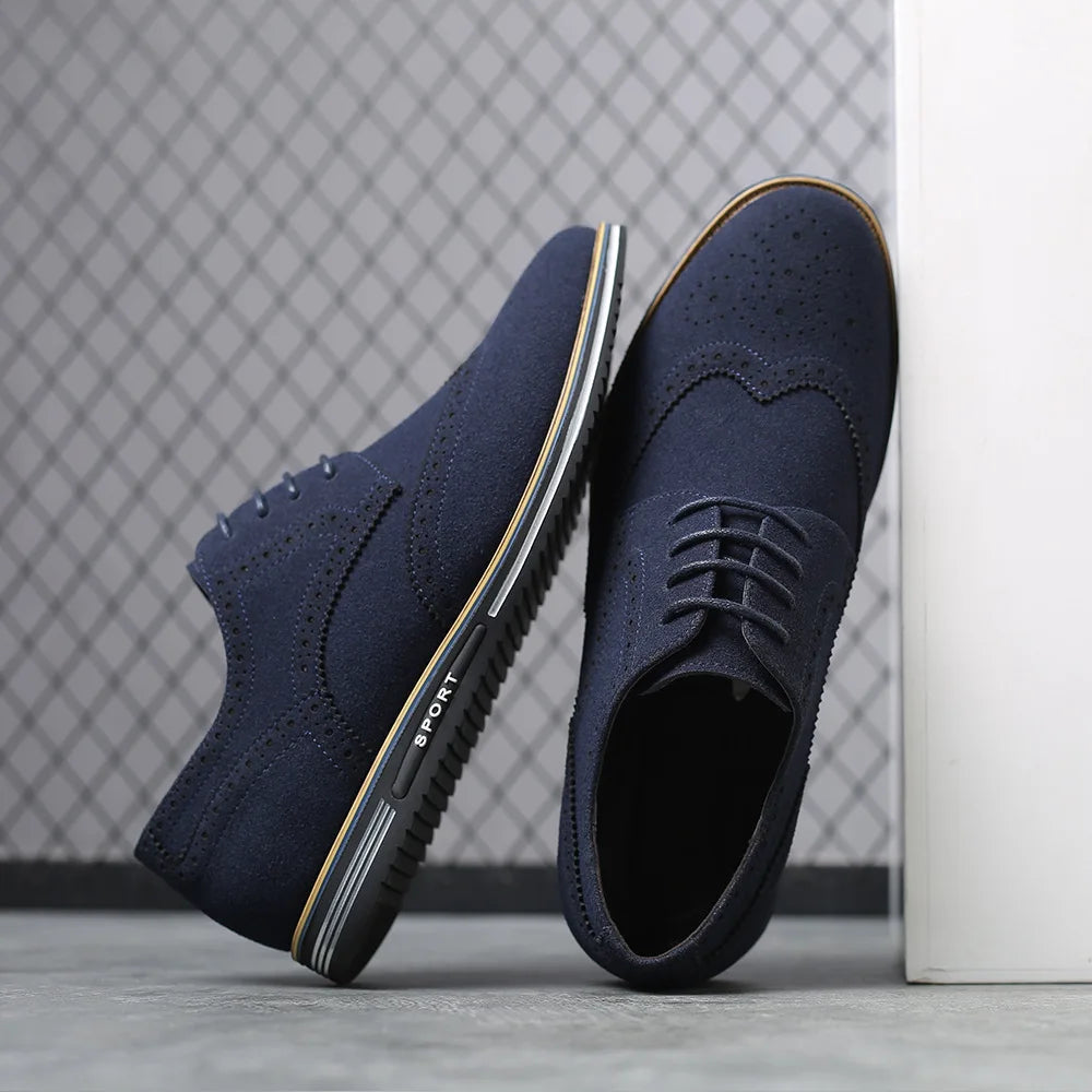 Men’s Casual Leather Shoes with Lace-Up – Daily Comfort and Style