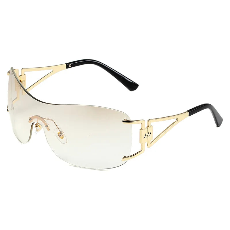 Milano Y2K Gold – Frameless Integrated Sunglasses