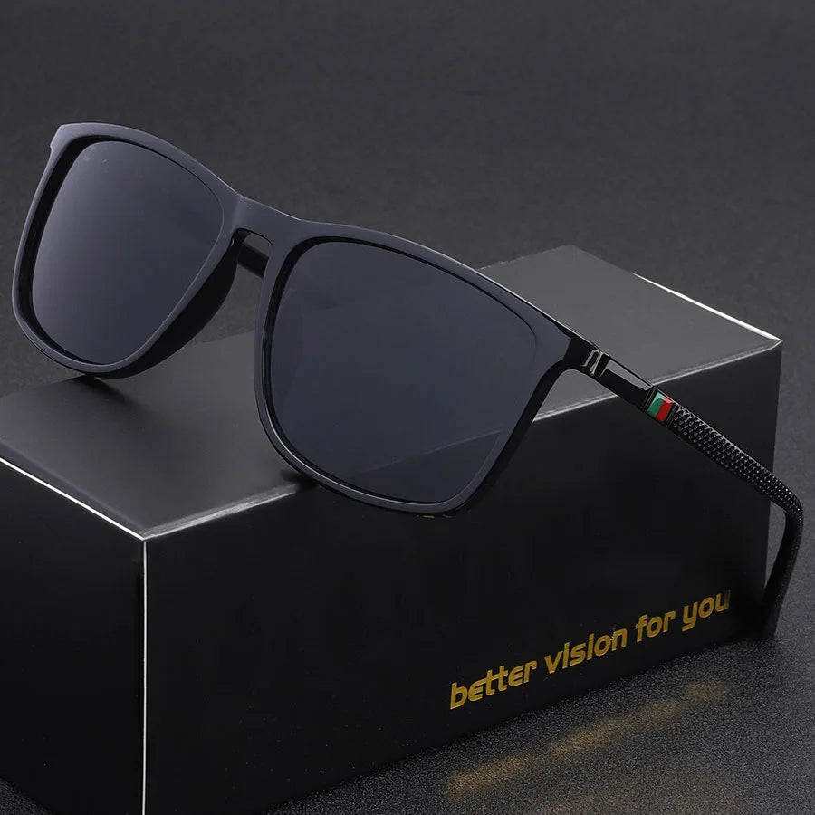 Hindfield Manhattan Black – Rectangular Sunglasses