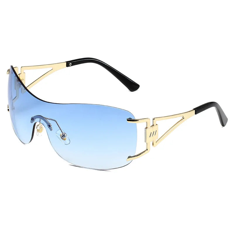 Milano Y2K Gold – Frameless Integrated Sunglasses