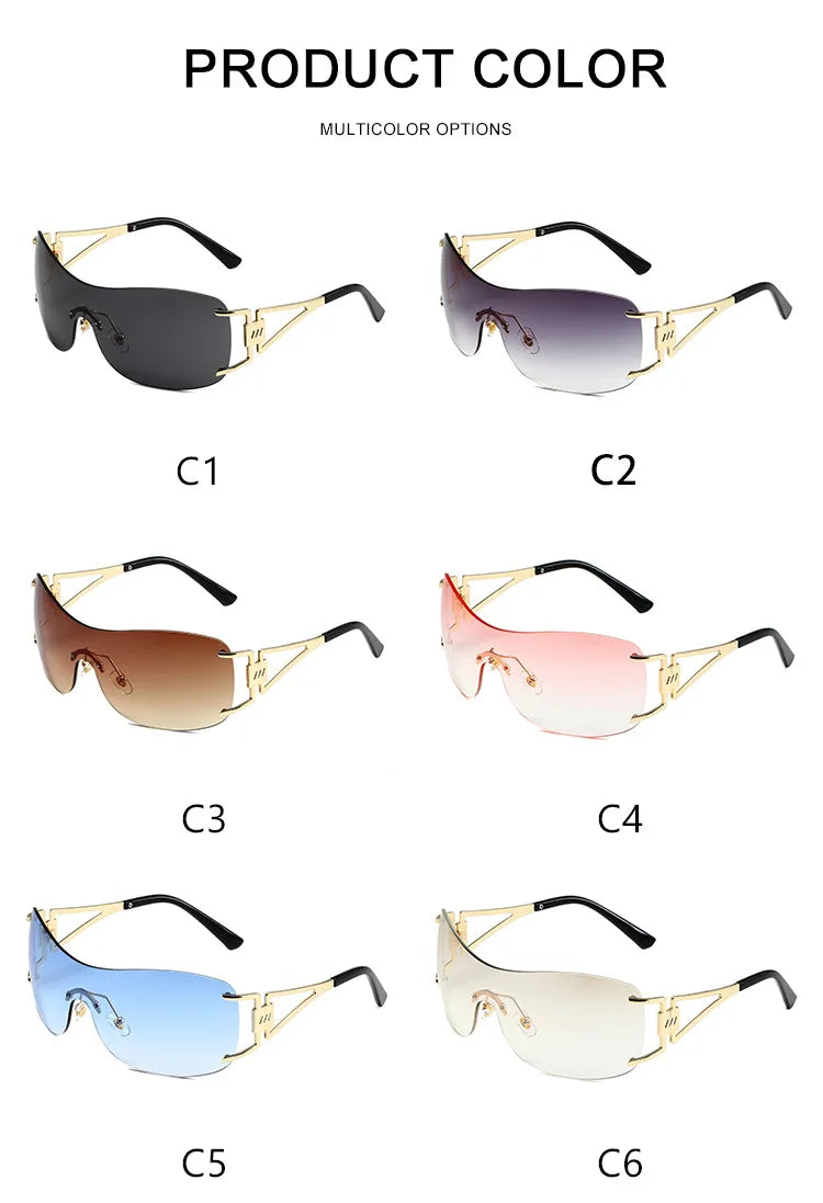 Milano Y2K Gold – Frameless Integrated Sunglasses