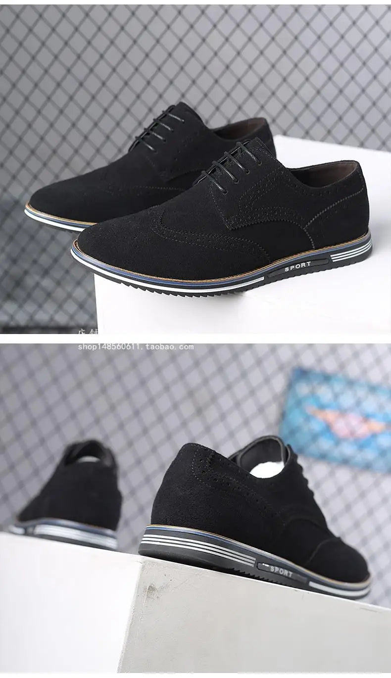 Men’s Casual Leather Shoes with Lace-Up – Daily Comfort and Style
