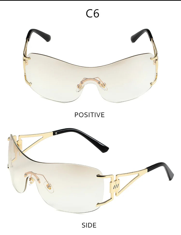 Milano Y2K Gold – Frameless Integrated Sunglasses