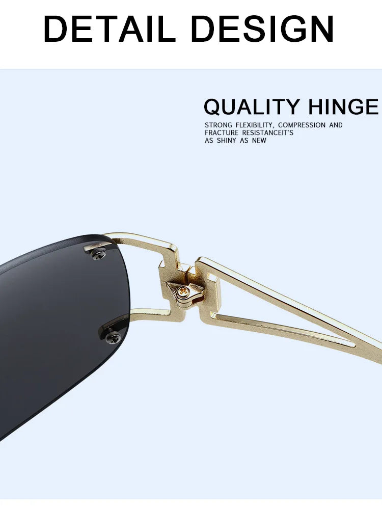 Milano Y2K Gold – Frameless Integrated Sunglasses